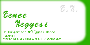 bence negyesi business card